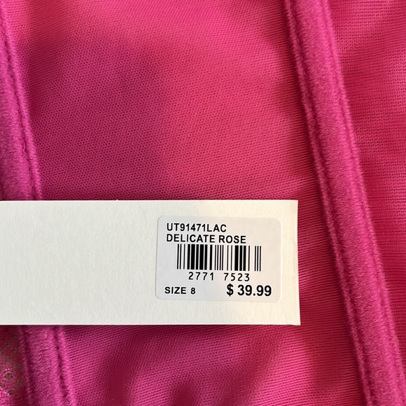 NWT Pink Lace Hook & Eye Garter Corset - Picture 5 of 6